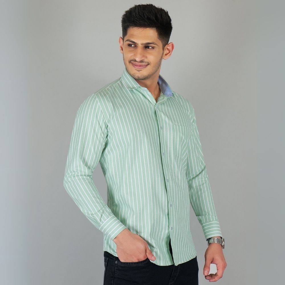 Young & Formal by Cambridge Striped Formal Shirt – Slim Fit, Full Sleeve | Perfect for Weekday Office & Team Meetings | YF00005SF