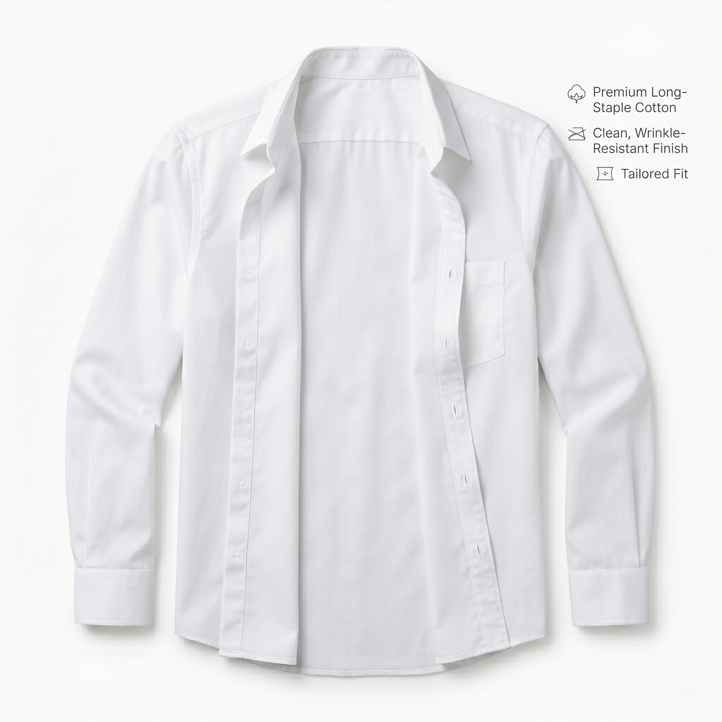Cambridge Men's Luxury Cotton White Formal Shirt (2X2)