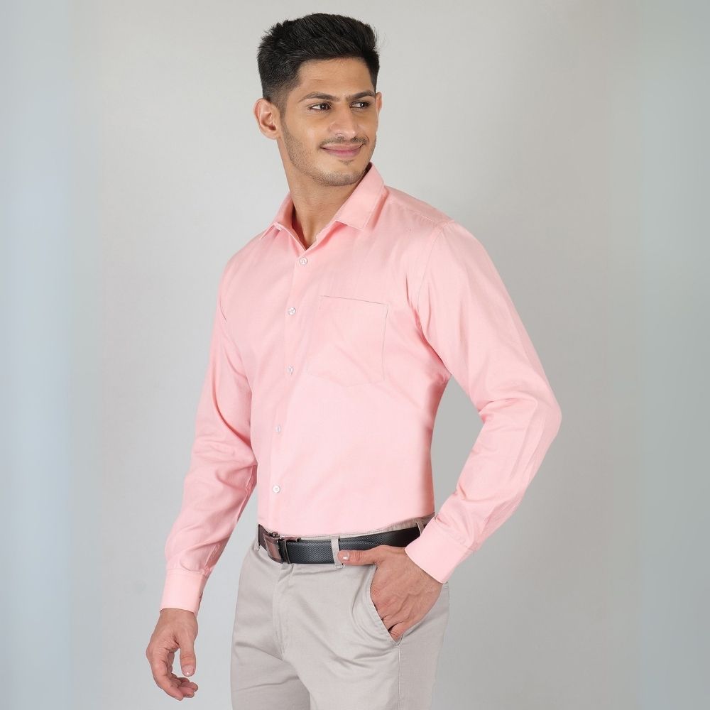 Young & Formal by Cambridge Structured Formal Shirt – Slim Fit, Full Sleeve | Premium Texture for Daily Corporate Style | YF00009SF