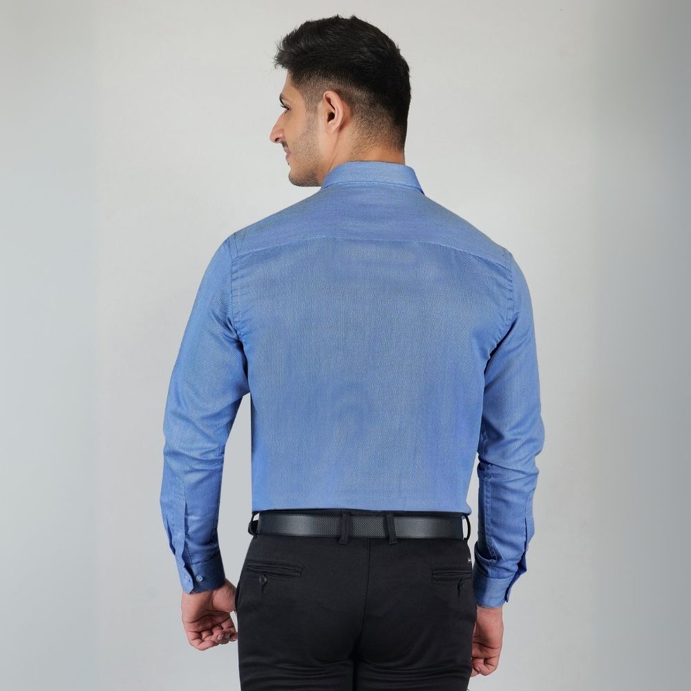 Young & Formal by Cambridge Structured Formal Shirt – Slim Fit, Full Sleeve | Premium Texture for Daily Corporate Style | YF00009SF