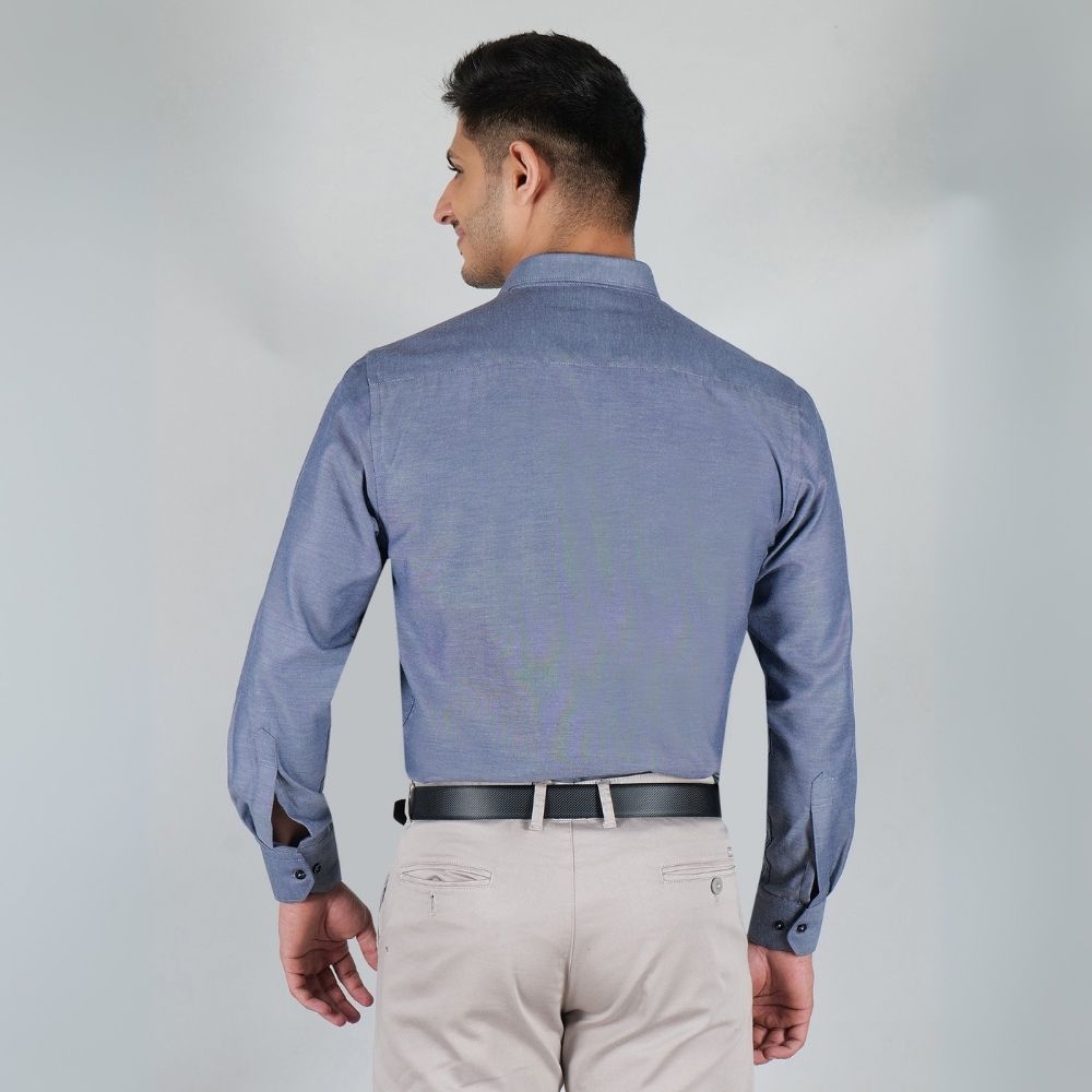 Young & Formal by Cambridge Structured Formal Shirt – Slim Fit, Full Sleeve | Premium Texture for Daily Corporate Style | YF00009SF