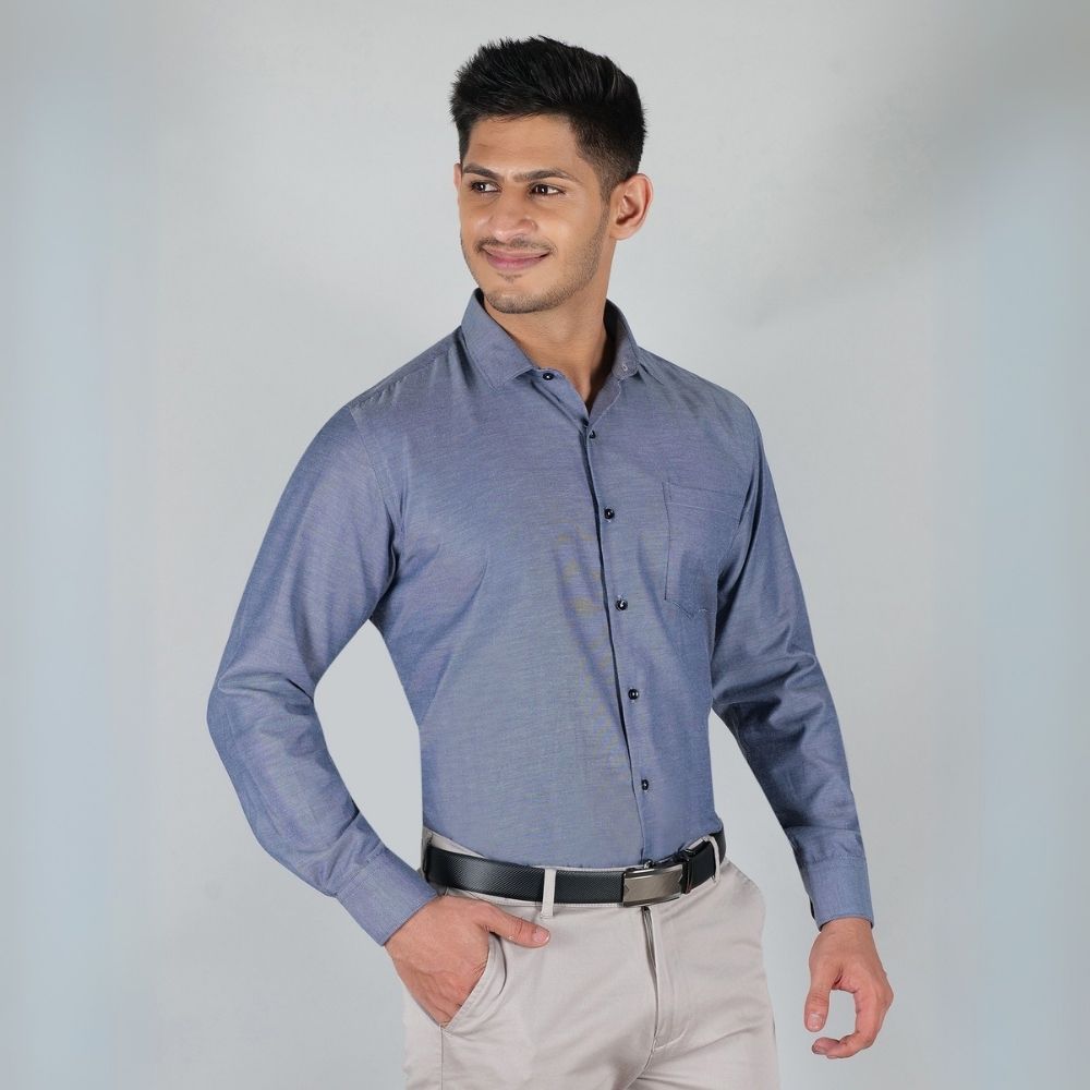 Young & Formal by Cambridge Structured Formal Shirt – Slim Fit, Full Sleeve | Premium Texture for Daily Corporate Style | YF00009SF