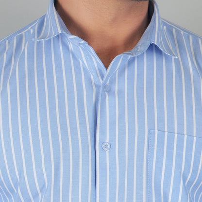 Young & Formal by Cambridge  Striped Formal Shirt – Slim Fit, Full Sleeve | Perfect for Weekday Office & Team Meetings | YF00005SF