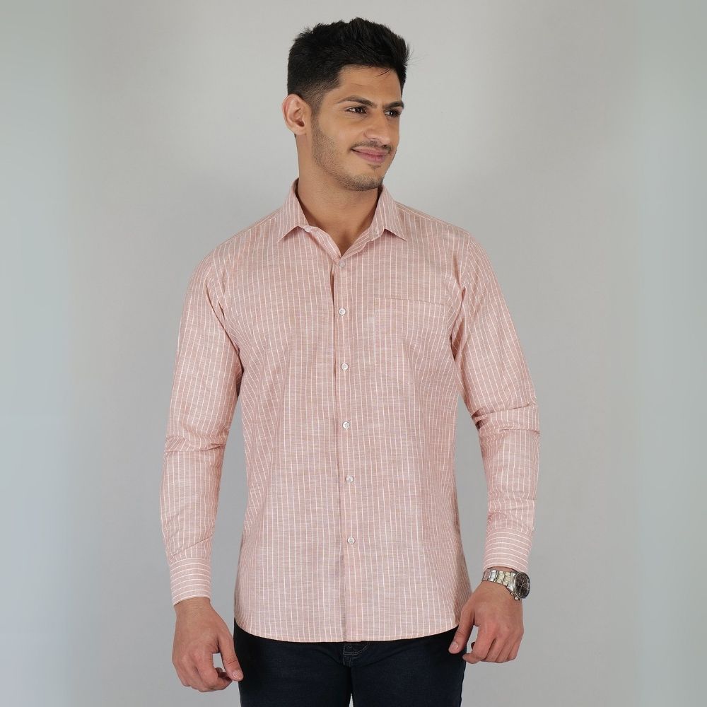 Young & Formal by Cambridge  Striped Formal Shirt – Slim Fit, Long Sleeves | Business Ready for Office & Formal Events | YF00011SF