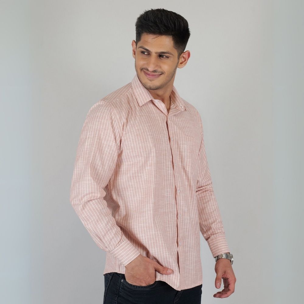 Young & Formal by Cambridge  Striped Formal Shirt – Slim Fit, Long Sleeves | Business Ready for Office & Formal Events | YF00011SF