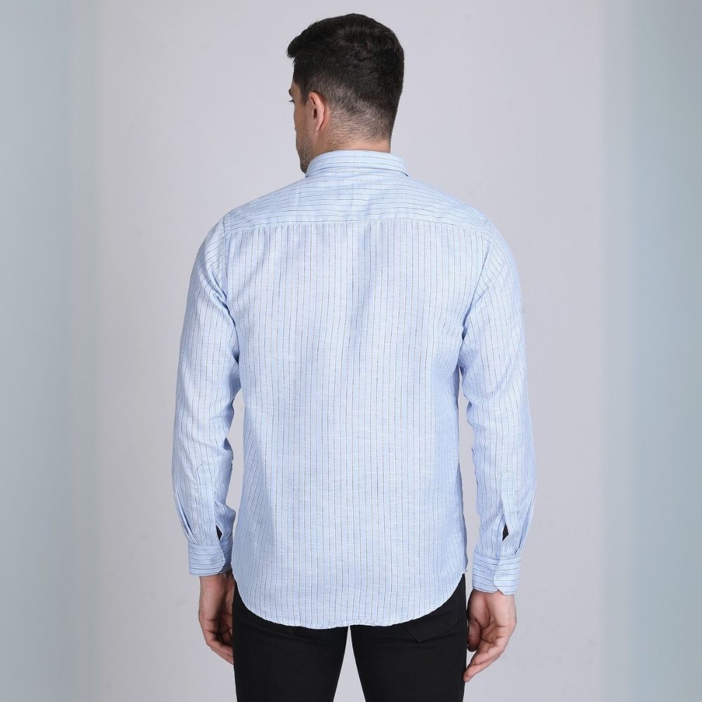 Young & Formal by Cambridge  Striped Formal Shirt – Slim Fit, Long Sleeves | Travel-Ready Office Wear for Professionals on the Move | YF00013SF