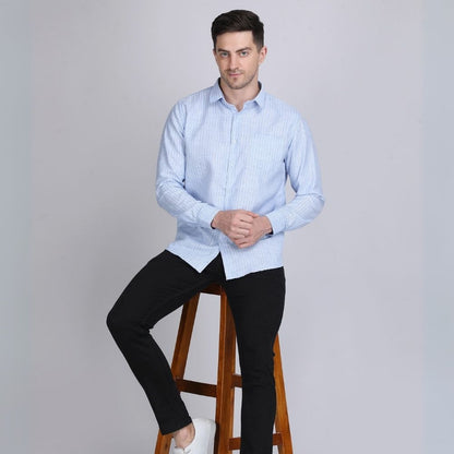 Young & Formal by Cambridge  Striped Formal Shirt – Slim Fit, Long Sleeves | Travel-Ready Office Wear for Professionals on the Move | YF00013SF