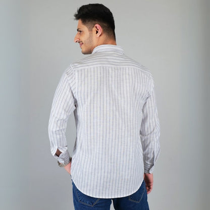Young & Formal by Cambridge  Striped Shirt – Slim Fit, Full Sleeve | Ideal for Conferences & Evening Networking | YF00012SF
