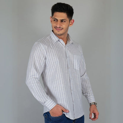 Young & Formal by Cambridge  Striped Shirt – Slim Fit, Full Sleeve | Ideal for Conferences & Evening Networking | YF00012SF