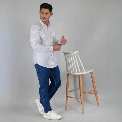 Young & Formal by Cambridge  Striped Shirt – Slim Fit, Full Sleeve | Ideal for Conferences & Evening Networking | YF00012SF