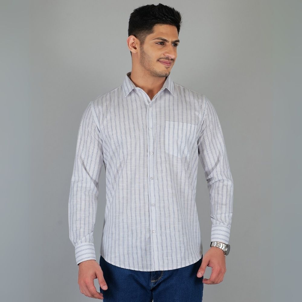 Young & Formal by Cambridge  Striped Shirt – Slim Fit, Full Sleeve | Ideal for Conferences & Evening Networking | YF00012SF