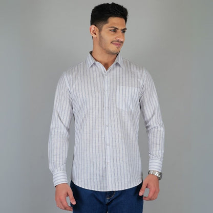 Young & Formal by Cambridge  Striped Shirt – Slim Fit, Full Sleeve | Ideal for Conferences & Evening Networking | YF00012SF