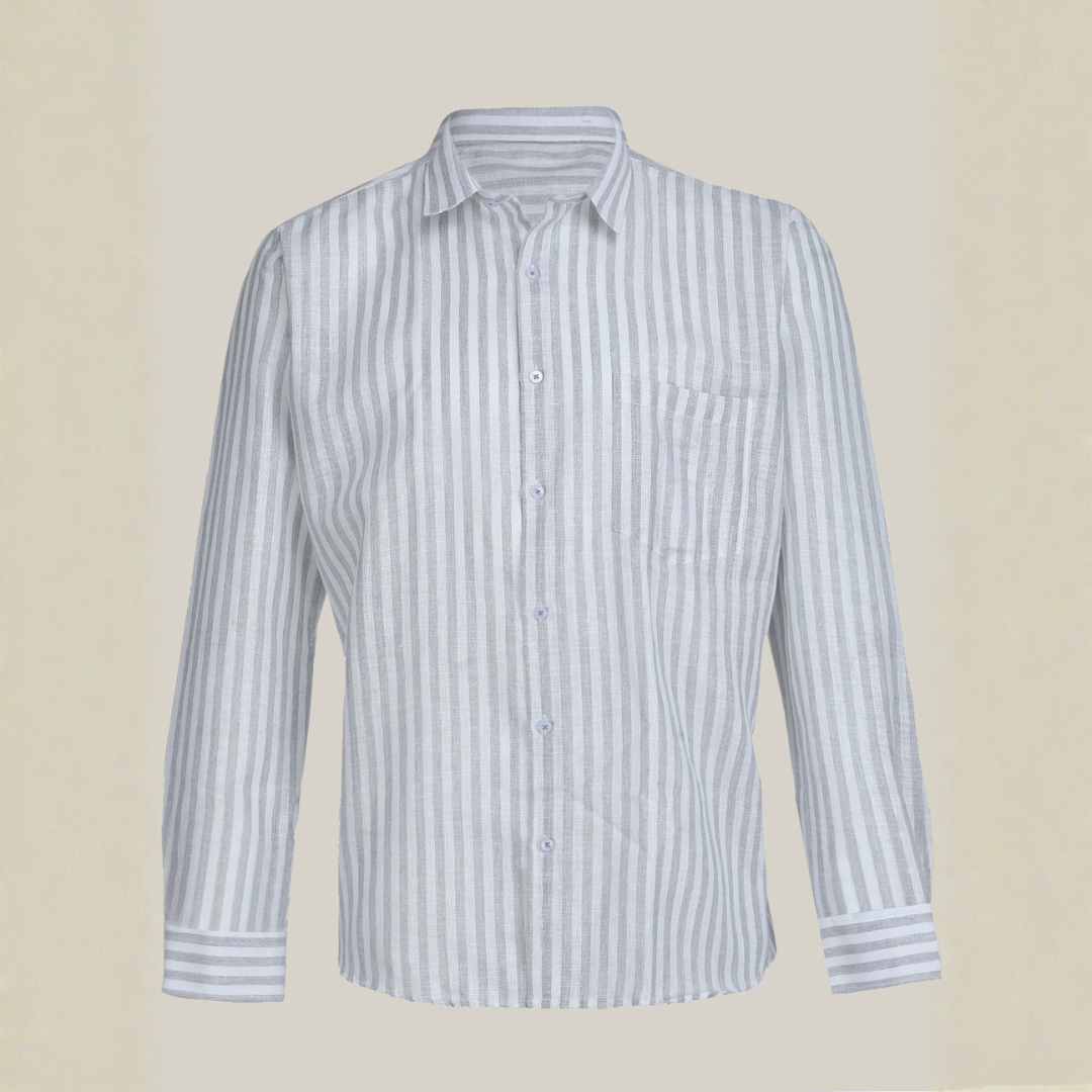 YOUNG & FORMALS by CAMBRIDGE Men's Slim Fit Striped Formal Shirt | Long Sleeve & Spread Collar | Standard Length | Premium Office Wear | Comfortable & Stylish Shirt for Men (YF00016SF)