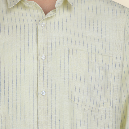 YOUNG & FORMALS by CAMBRIDGE Men's Slim Fit Striped Formal Shirt | Full Sleeves | Spread Collar with Hanging Twin Tape | Premium Office & Business Wear (YF00017SF)