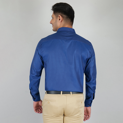 YOUNG & FORMALS by CAMBRIDGE Men's Slim Fit Solid Formal Shirt | Full Sleeves, Structure Pattern | Premium Polyester Cotton Blend | Classic Business & Office Wear (YF00009SF)