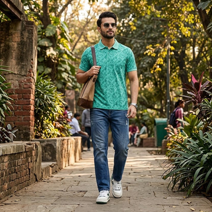 Men's Premium Patterned & Striped Pocket Polo Shirt
