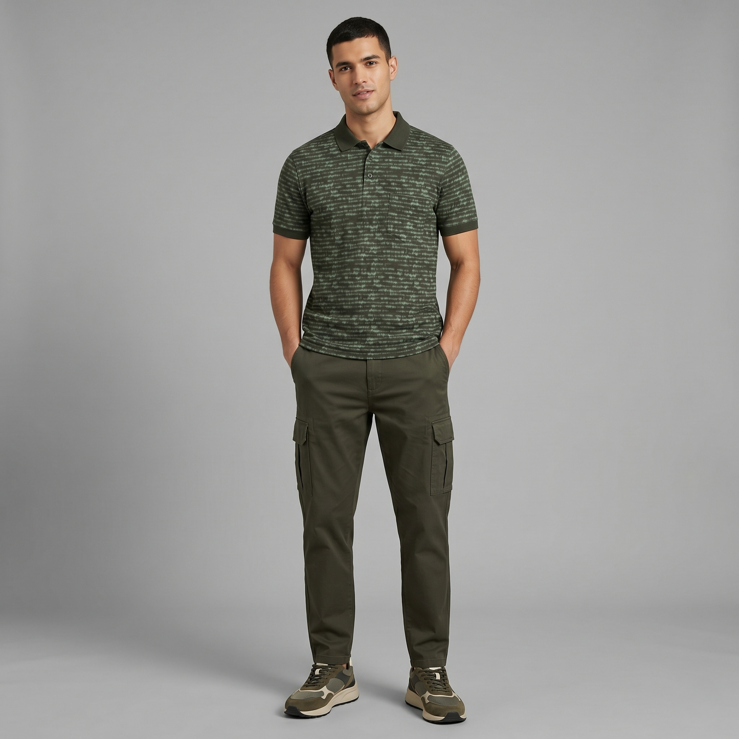 Men's Premium Patterned & Striped Pocket Polo Shirt