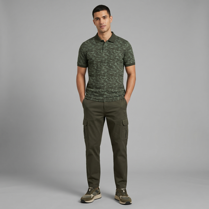 Men's Premium Patterned & Striped Pocket Polo Shirt