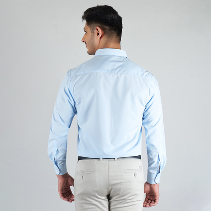 YOUNG & FORMALS by CAMBRIDGE Men's Slim Fit Solid Formal Shirt | Full Sleeves, Spread Collar | Premium Polyester Cotton Blend | Classic Business & Office Wear (YF00008SF)