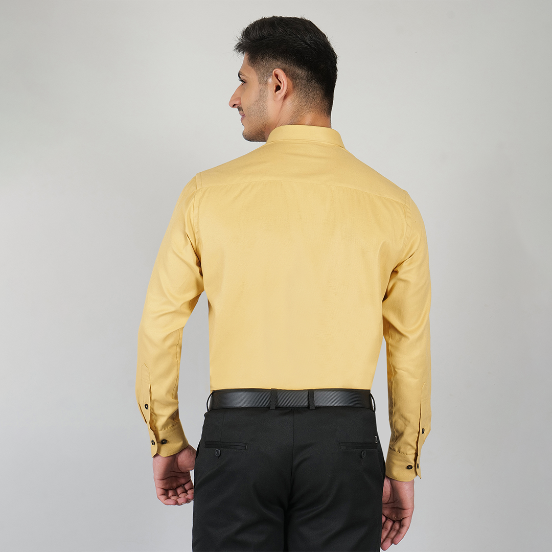 YOUNG & FORMALS by CAMBRIDGE Men's Slim Fit Formal Shirt | Solid Pattern | Full Sleeves | Spread Collar | Classic Business & Formal Wear for Office & Events (YF00002SF)