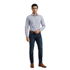 YOUNG & FORMALS by CAMBRIDGE Men's Slim Fit Striped Formal Shirt | Full Sleeves | Spread Collar with Hanging Twin Tape | Premium Office & Business Wear (YF00014SF)