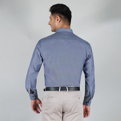 YOUNG & FORMALS by CAMBRIDGE Men's Slim Fit Solid Formal Shirt | Full Sleeves, Structure Pattern | Premium Polyester Cotton Blend | Classic Business & Office Wear (YF00009SF)