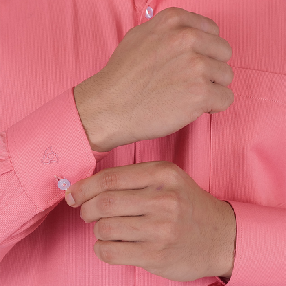 YOUNG & FORMALS by CAMBRIDGE Men's Solid Formal Shirt | Slim Fit, Full Sleeves | Structure Pattern | Classic Business & Office Wear (YF00003SF)