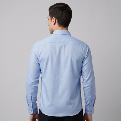Cambridge Men's Premium Modern Oxford Textured Full Sleeves Formal Shirt (Essen24)