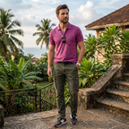 Men's Premium Patterned & Striped Pocket Polo Shirt