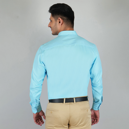 YOUNG & FORMALS by CAMBRIDGE Men's Solid Formal Shirt | Slim Fit, Full Sleeves | Structure Pattern | Classic Business & Office Wear (YF00003SF)