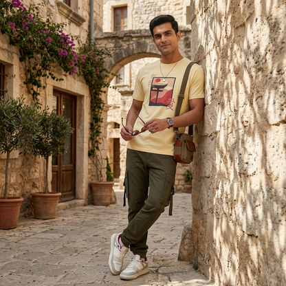 Men’s Premium Printed Cotton-Stretch T-Shirt -(TSSR J-RN)