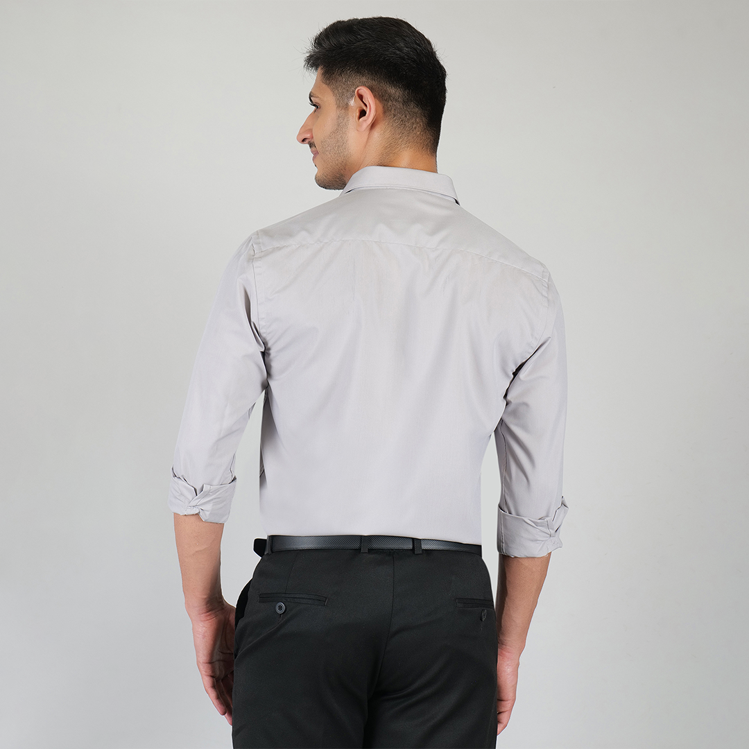 YOUNG & FORMALS by CAMBRIDGE Men's Slim Fit Solid Formal Shirt | Full Sleeves, Spread Collar | Premium Polyester Cotton Blend | Classic Business & Office Wear (YF00008SF)