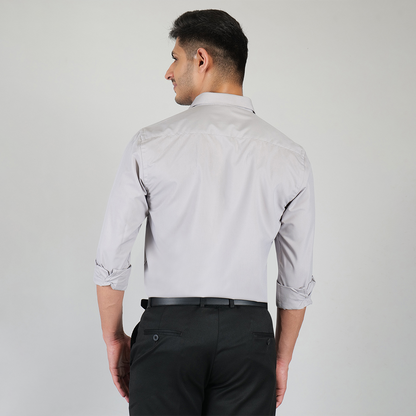 YOUNG & FORMALS by CAMBRIDGE Men's Slim Fit Solid Formal Shirt | Full Sleeves, Spread Collar | Premium Polyester Cotton Blend | Classic Business & Office Wear (YF00008SF)