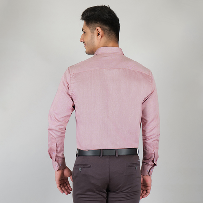 YOUNG & FORMALS by CAMBRIDGE Men's Slim Fit Formal Shirt | Full Sleeves, Spread Collar with Hanging Piping | Solid Chambray | Classic Business & Office Wear (YF00007SF)