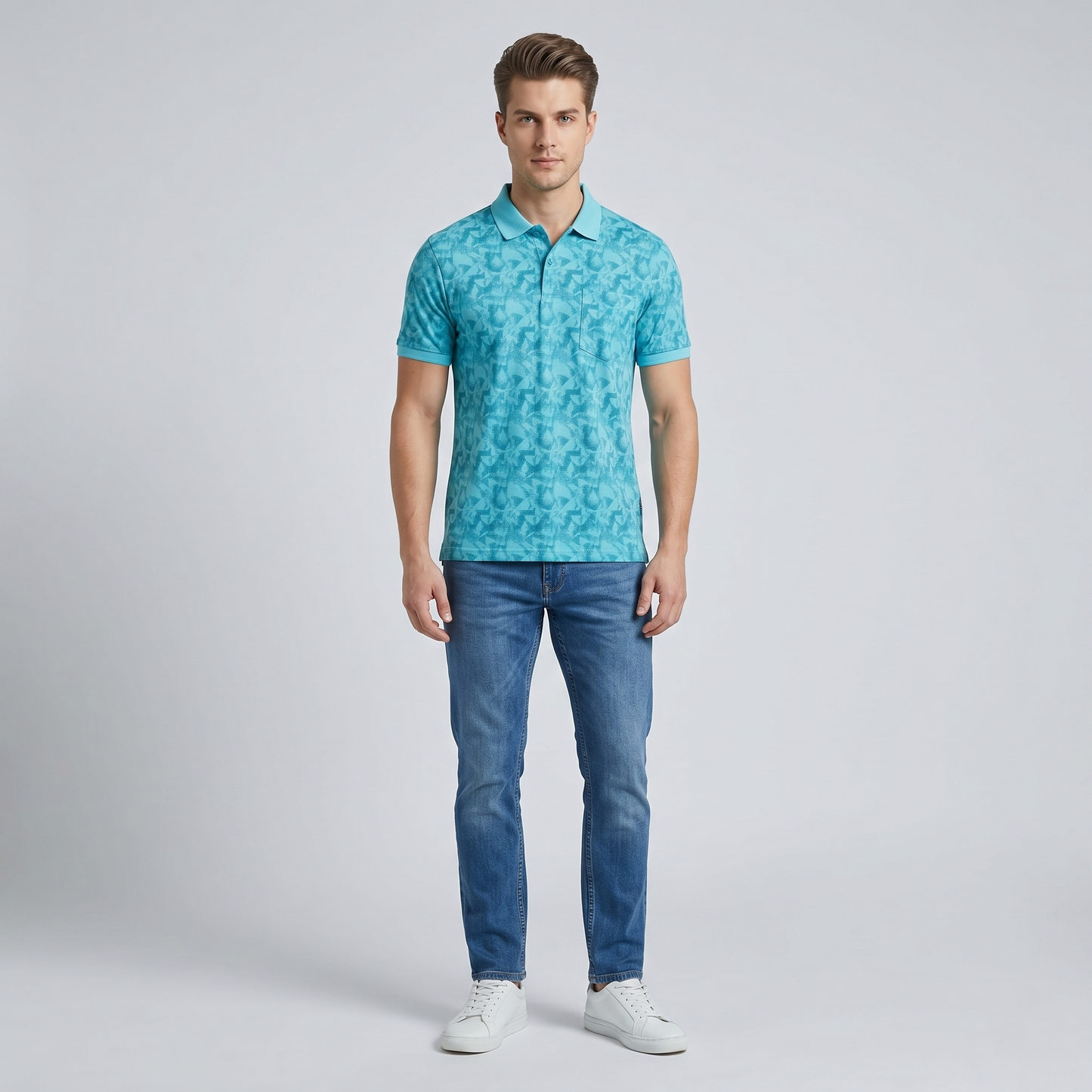 Men's Premium Patterned & Striped Pocket Polo Shirt