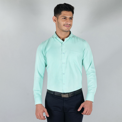 YOUNG & FORMALS by CAMBRIDGE Men's Solid Formal Shirt | Slim Fit, Full Sleeves | Structure Pattern | Classic Business & Office Wear (YF00003SF)