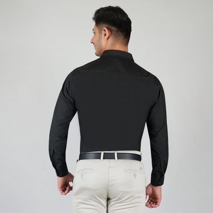 YOUNG & FORMALS by CAMBRIDGE Men's Slim Fit Solid Formal Shirt | Full Sleeves, Spread Collar | Premium Polyester Cotton Blend | Classic Business & Office Wear (YF00008SF)