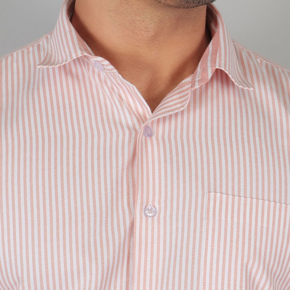 Young & Formal by Cambridge  Striped Formal Shirt – Slim Fit, Full Sleeves | Office Wear with a Stylish Edge | YF00006SF
