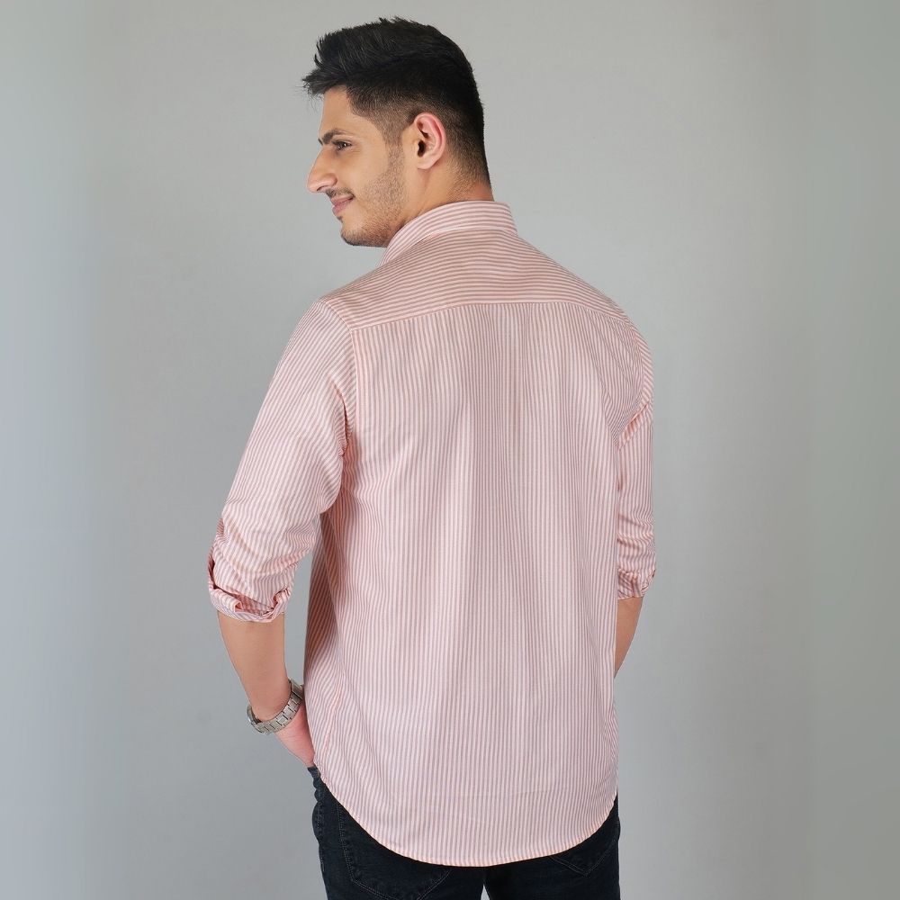 Young & Formal by Cambridge  Striped Formal Shirt – Slim Fit, Full Sleeves | Office Wear with a Stylish Edge | YF00006SF