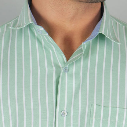 Young & Formal by Cambridge  Striped Formal Shirt – Slim Fit, Full Sleeve | Perfect for Weekday Office & Team Meetings | YF00005SF