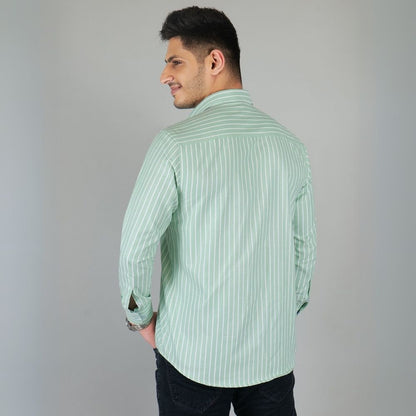 Young & Formal by Cambridge  Striped Formal Shirt – Slim Fit, Full Sleeve | Perfect for Weekday Office & Team Meetings | YF00005SF