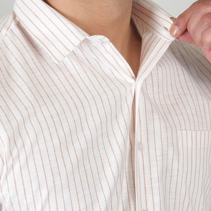 Young & Formal by Cambridge  Striped Formal Shirt – Slim Fit, Long Sleeves | Business Ready for Office & Formal Events | YF00011SF