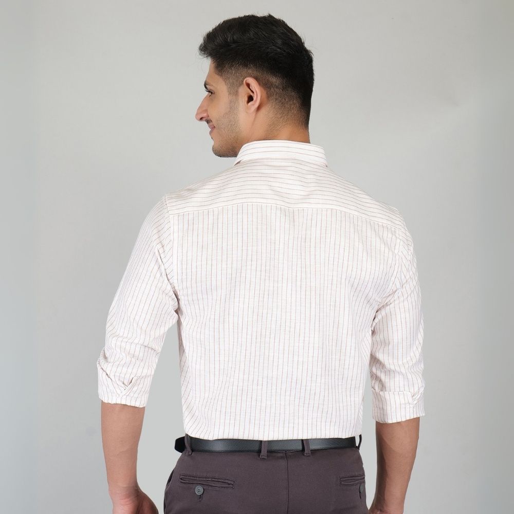 Young & Formal by Cambridge  Striped Formal Shirt – Slim Fit, Long Sleeves | Business Ready for Office & Formal Events | YF00011SF