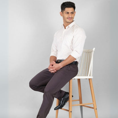 Young & Formal by Cambridge  Striped Formal Shirt – Slim Fit, Long Sleeves | Business Ready for Office & Formal Events | YF00011SF