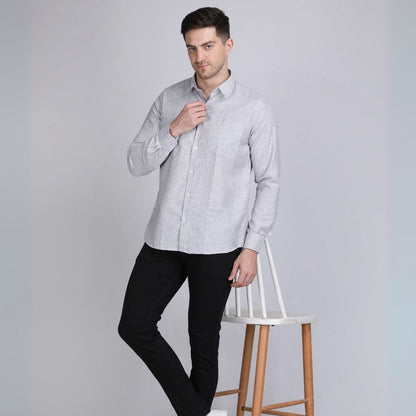 Young & Formal by Cambridge  Striped Formal Shirt – Slim Fit, Long Sleeves | Travel-Ready Office Wear for Professionals on the Move | YF00013SF