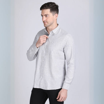 Young & Formal by Cambridge  Striped Formal Shirt – Slim Fit, Long Sleeves | Travel-Ready Office Wear for Professionals on the Move | YF00013SF