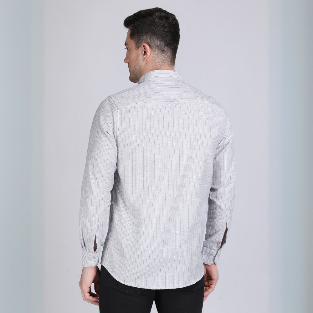 Young & Formal by Cambridge  Striped Formal Shirt – Slim Fit, Long Sleeves | Travel-Ready Office Wear for Professionals on the Move | YF00013SF