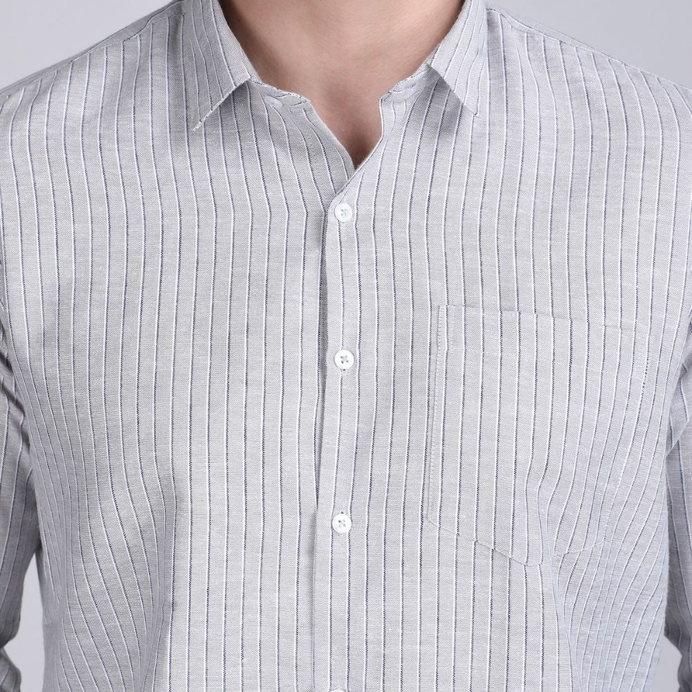 Young & Formal by Cambridge  Striped Formal Shirt – Slim Fit, Long Sleeves | Travel-Ready Office Wear for Professionals on the Move | YF00013SF