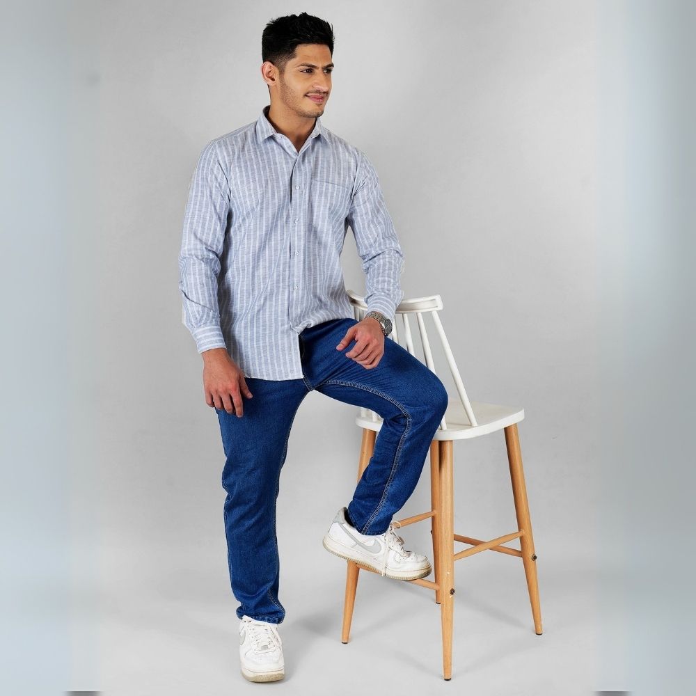 Young & Formal by Cambridge  Striped Shirt – Slim Fit, Full Sleeve | Ideal for Conferences & Evening Networking | YF00012SF