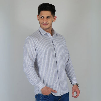 Young & Formal by Cambridge  Striped Shirt – Slim Fit, Full Sleeve | Ideal for Conferences & Evening Networking | YF00012SF